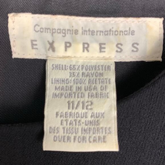 Express Vintage 90s Black Sleeveless Shift Dress Size 11/12 - Picture 3 of 5